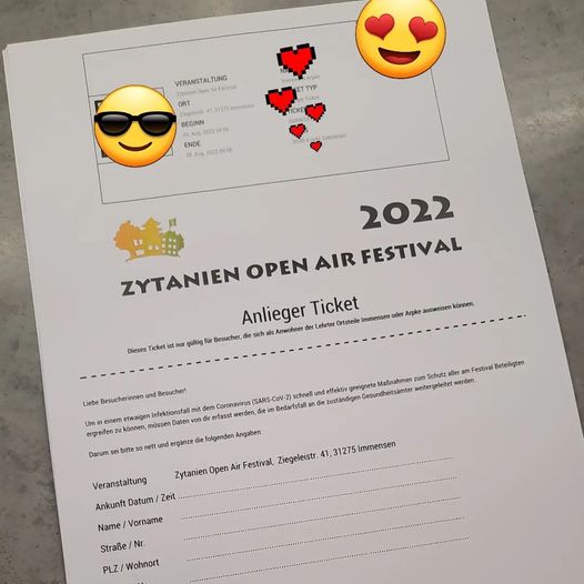 Anwohnertickets für das Zytanien-Festival